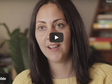 Woman in a YouTube video frame