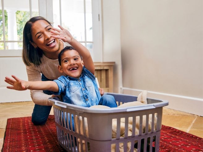 Mother Playing with Son