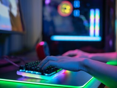 hands typing on key board